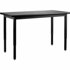 National Public Seating NPS® Steel Height Adjustable Science Lab Table, 24 X 72, HPL Top, Black