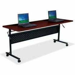 Lorell Flipper Training Table - 60"L x 24"W x 29-1/2"H, Mahogany