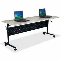 Lorell Flipper Training Table - 72"L x 24"W x 29-1/2"H, Silver