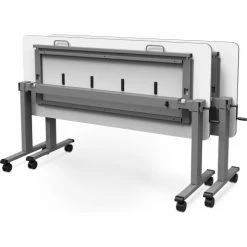 Luxor Adjustable Height Flip Top Table w/ Crank Handle - 72" - Gray -Tables Shop STAND NESTC 72 03