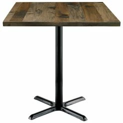 KFI Seating KFI 36" Square Bistro Table With Vintage Wood, Barnwood