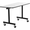 National Public Seating NPS® 48"x30" Mobile Rectangular ToGo Table - MDF Top - Black Frame - Gray