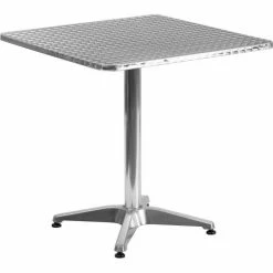 Flash Furniture 27-1/2" Aluminum Indoor-Outdoor Restaurant Table, Silver