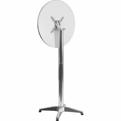 Flash Furniture 23-1/4" Round Aluminum Indoor/Outdoor Bar Height Table W/Pedestal Base, Silver 2 Flash Furniture 23-1/4" Round Aluminum Indoor/Outdoor Bar Height Table W/Pedestal Base, Silver - Image 2