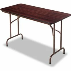 Alera® Laminate Folding Table, 48" x 24" x 29", Walnut -Tables Shop UNT ALEFT724824WA