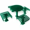 UltraPlay® 36" Round Picnic Table w/ 4 Slat Seats, Surface Mount, Green