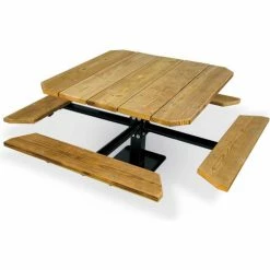 UltraPlay UltraSite® 48" Square Single Pedestal Picnic Table, Pressure Treated Pinewood