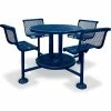 UltraPlay® 46" Round Bar Height Picnic Table w/ Seats, Surface Mount, Ultra Blue