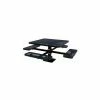 UltraPlay 46" Square Single Pedestal Picnic Table, Expanded Metal, Black
