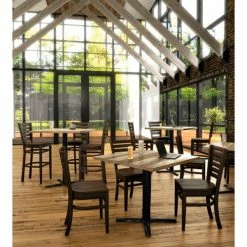 KFI Seating KFI 30" Square Bistro Table With Vintage Wood, Barnwood 9 KFI Seating KFI 30" Square Bistro Table With Vintage Wood, Barnwood -Tables Shop Urban Loft 2 1