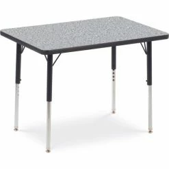 Virco® Activity Table w/ Adjustable Legs - 24" x 36" - Rectangle - Black Frame/Gray Top