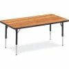 Virco® 482448LO Activity Table w/ Short Adj. Legs, 24" x 48", Black Frame/Oak Top