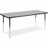Virco® Activity Table w/ Adjustable Legs - 30" x 60" - Rectangle - Black Frame/Gray Top