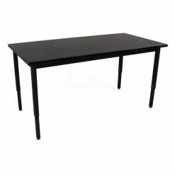 Wisconsin Bench Mfg. Wisconsin Bench 24" x 60" Lobo Science Table - Phenolic Top - Adjustable Height - Black