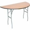 Atlas Commercial Products Atlas Commercial Wood Folding Table, 48'' Half Round, Vinyl Edge - Titan Series