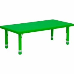 Flash Furniture 24''W x 48''L Rectangle Plastic Height Adjustable Activity Table - Green
