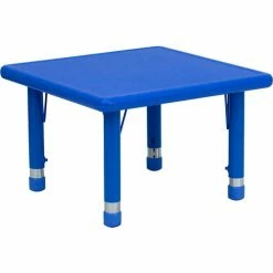 Flash Furniture 24'' Square Height Adjustable Activity Table - Plastic - Blue