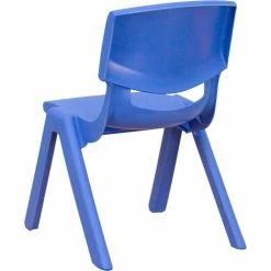 Flash Furniture 47.25" Rectangle Plastic Height Adjustable Activity Table Set with 4 Chairs - Blue -Tables Shop YU YCX 003 BLUE GG 03 3