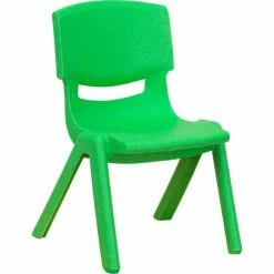 Flash Furniture 48''L Rectangle Plastic Height Adjustable Activity Table Set with 4 Chairs - Green -Tables Shop YU YCX 003 GREEN GG 01