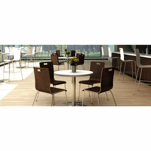 KFI Seating KFI 42" Round Dining Table & 4 Chair Set, Natural Table With Espresso Chairs 2 KFI Seating KFI 42" Round Dining Table & 4 Chair Set, Natural Table With Espresso Chairs - Image 2