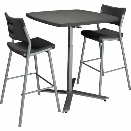 National Public Seating NPS® Adjustable Height 36"W Square Restaurant Table, Charcoal 4 National Public Seating NPS® Adjustable Height 36"W Square Restaurant Table, Charcoal - Image 4