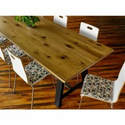 KFI Seating KFI Urban Loft Wood Table With Steel Frame, 72"Lx36"W, Natural -Tables Shop loft room photo 2