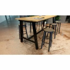 KFI Seating KFI Urban Loft Wood Table With Steel Frame, 96"Lx36"W, Natural -Tables Shop midtown tables with urban loft2 4