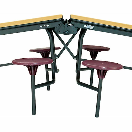 National Public Seating NPS® Mobile Cafeteria Table With Stools, 145"L x 59"W, Gray Top/Blue Stools/Black Frame 3 National Public Seating NPS® Mobile Cafeteria Table With Stools, 145"L x 59"W, Gray Top/Blue Stools/Black Frame - Image 3