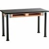 National Public Seating NPS Science Table w/ Compartment - Chemical Resistant - Adjustable Height - 30" x 60" - Black/Black