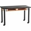 National Public Seating NPS Science Table w/ Compartment & Casters - Phenolic Top - Adjustable Height - 30" x 60" - Black