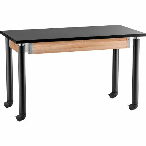 National Public Seating NPS Science Table with Casters - Chemical Resistant - Adjustable Height - 24" x 72" - Black/Black 1 National Public Seating NPS Science Table with Casters - Chemical Resistant - Adjustable Height - 24" x 72" - Black/Black