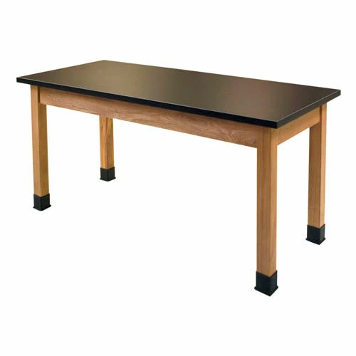 National Public Seating NPS Science Lab Table - Phenolic Top - 60"L x 30"W x 36"H - Black w/ Oak Legs 1 National Public Seating NPS Science Lab Table - Phenolic Top - 60"L x 30"W x 36"H - Black w/ Oak Legs
