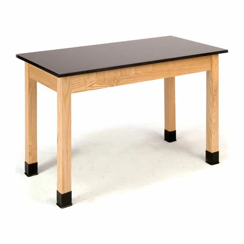 National Public Seating NPS Science Lab Table - Phenolic Top - 72"L x 24"W x 30"H - Black w/ Oak Legs 1 National Public Seating NPS Science Lab Table - Phenolic Top - 72"L x 24"W x 30"H - Black w/ Oak Legs