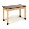 National Public Seating NPS Science Lab Table - Phenolic Top - 72"L x 30"W x 30"H - Black w/ Oak Legs