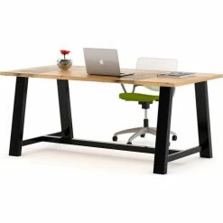KFI Seating KFI Urban Loft Wood Table With Steel Frame, 72"Lx42"Wx30"H, Natural -Tables Shop t3672 lft na tk2300 1