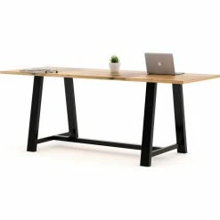 KFI Seating KFI Urban Loft Wood Table With Steel Frame, 96"Lx36"W, Natural