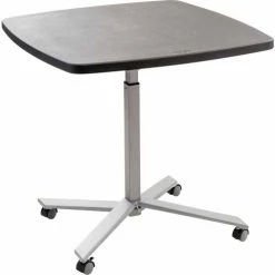 National Public Seating NPS® Adjustable Height 36"W Square Restaurant Table, Charcoal